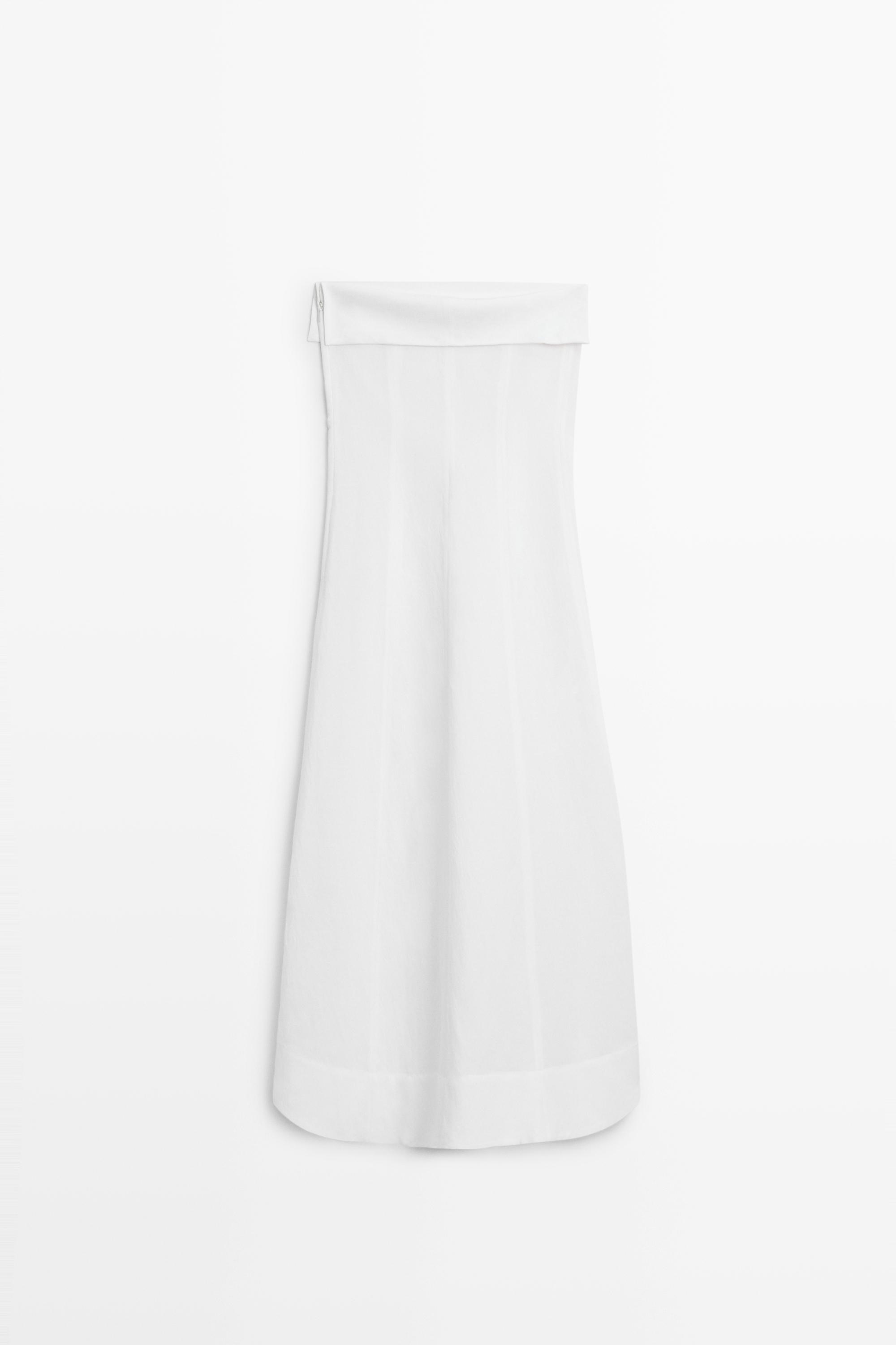 Robe midi bustier en lin